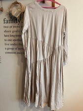 nest Robe Linen Dress 2Way Gray Greige Tiered Gathered Long