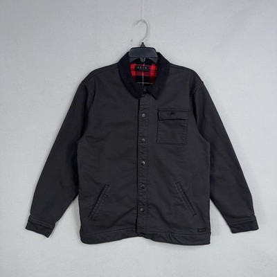 KR3W Jacket Mens XL Black Grey Chore Barn Bomber Coat Snap Front Utility Work