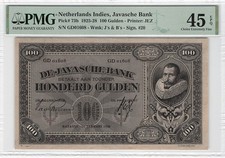 Netherlands Indies 100 Gulden 1928 P-73b PMG 45 EPQ