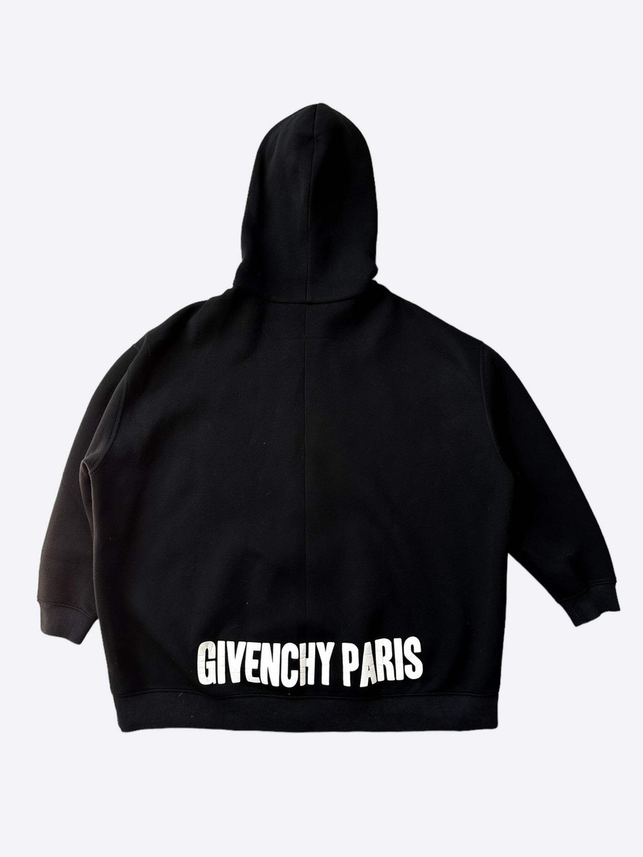 Givenchy Black & White Back Logo Zip Up Hoodie | eBay