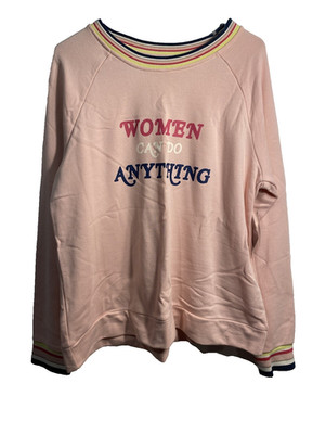 time and tru womens pullover sweat shirt size large 12 14 women can do anything
