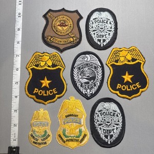 Lot Of 8 Vintage Generic Police Uniform Patches (#259)