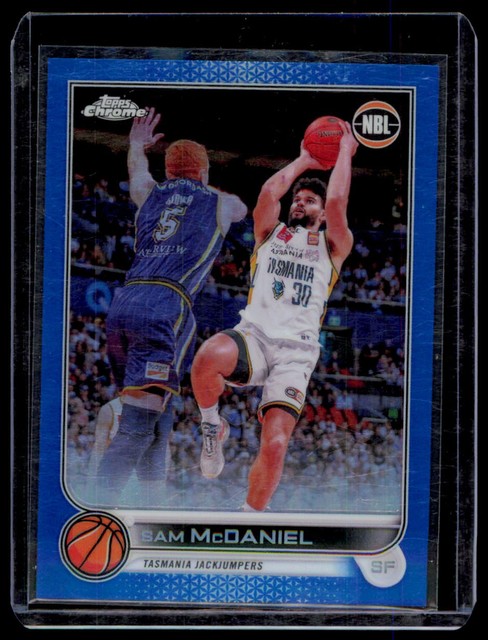 2022-23 Topps Chrome NBL Sam McDaniel 96 Blue Refractor /75 Tasmania JackJumpers