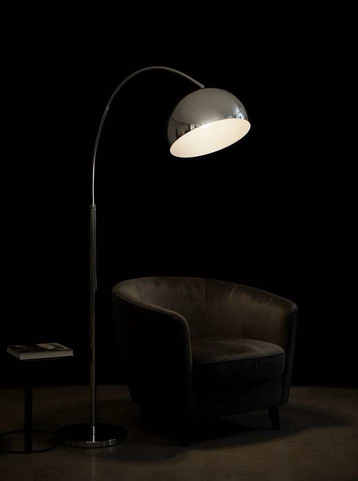 Living Room Lamp Arch Style Chrome Modern w/Foot Switch - Image 3 of 4