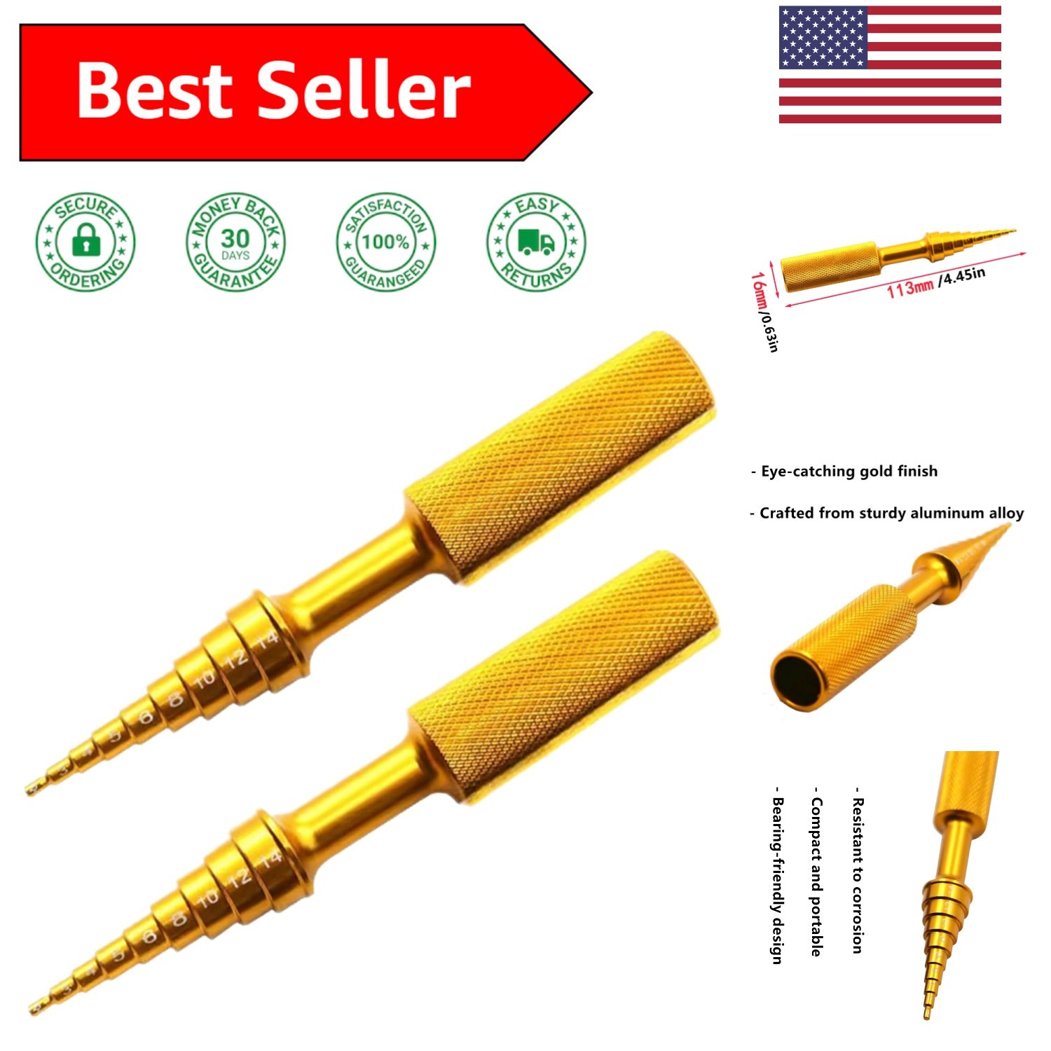 Effortless Fishing Reel Care: Gold Wrench Tool Set for Quick