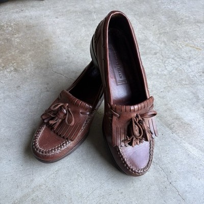 Cale Haan Brown leather loafers with tassels #loafers #leather