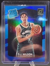 2017-18 Panini Donruss - Rated Rookies D.J. Wilson #184 Holo Blue Laser /49 (RC)
