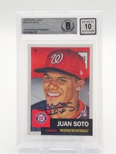 JUAN SOTO 2018 TOPPS LIVING BASEBALL ROOKIE RC AUTO #43 NATIONALS BGS 10 Q4256