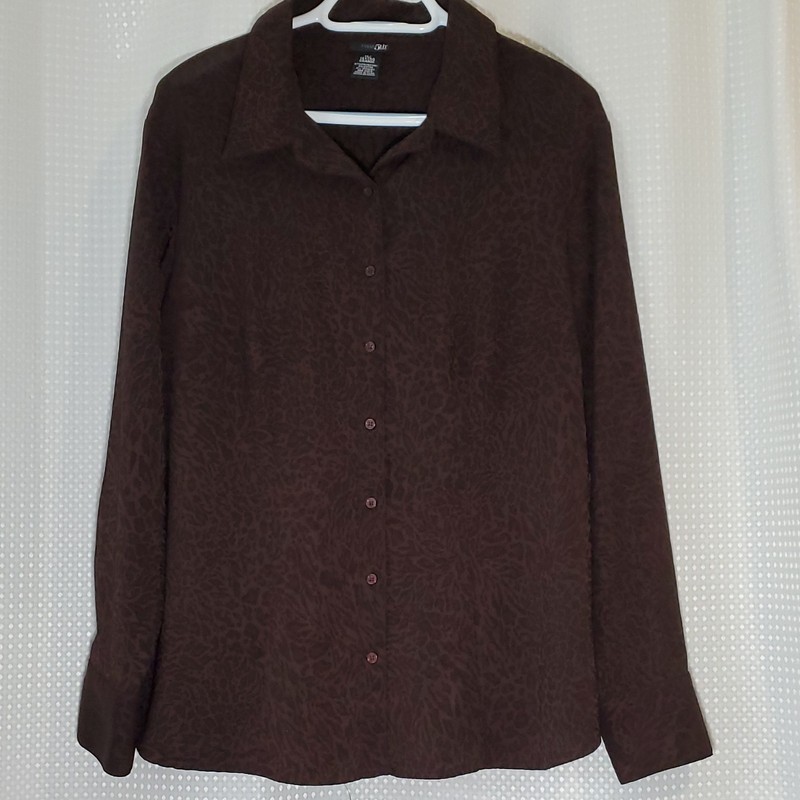 East 5Th Brown Animal Print Blouse 1X