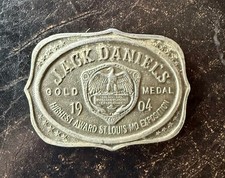 Jack Daniels Distillery Gold Medal 1904 Highest Award St. Louis Mo. Belt Buckle