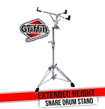 Extended Height Snare Drum Stand by GRIFFIN Tall Adjustable Height Snare Stand
