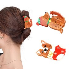 Christmas Hair Claw Clips for Women, Christmas Dog Hair Clips Cute Pattern B