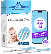 Easy@Home 25 X Ovulation Test Strips, Ovulation Predictor Kit, Powered by Premom