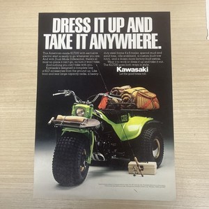 Kawasaki KLT200 3-Wheeler Vintage Print Ad 1981 Sports Afield Magazine