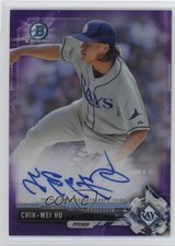 2017 Bowman Chrome Prospect Purple Refractor /250 Chih-Wei Hu #CPA-CWH Auto 1f1
