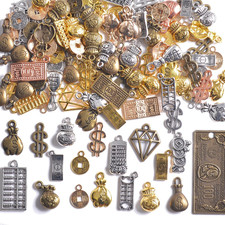 100 G Vintage Antique Metal Charms for Jewelry Making, Bulk Silver  Gold Plated