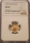 1997 $5 1/10 oz American Gold Eagle NGC MS69 AGE Fractional Gold
