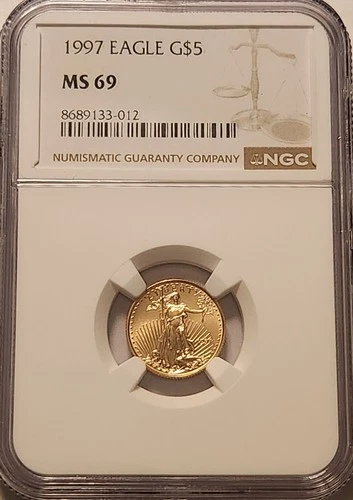 1997 $5 1/10 oz American Gold Eagle NGC MS69 AGE Fractional Gold
