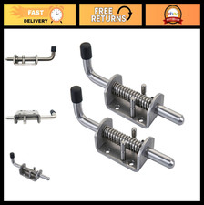 2 Pack Heavy Duty Stainless Steel Spring Loaded Latch - Locking Bolt for Door, S