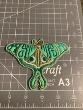 Beautiful Green And Gold Luna Moth Boho Witch Fairycore Iron on Patch