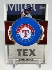 COREY SEAGOR 2023 Topps Series 1 Commemorative Team Logo Patch MLB Rangers