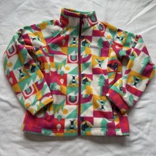 Columbia Kids' Fleece Jacket, Zip-Up, Medium, Pink White Bees