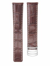 20MM LEATHER BAND STRAP FOR CARTIER TANK FRANCAISE WATCH DEPLOY CLASP BROWN WS