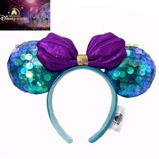 Little Mermaid Ariel Purple Iridescent Disney*Parks Minnie Ears Headband US