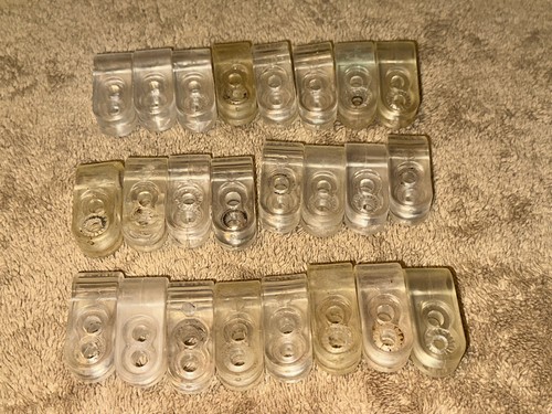 Vintage Game Used Riddell Double Hole Football Helmet Facemask Clips - Lot of 24