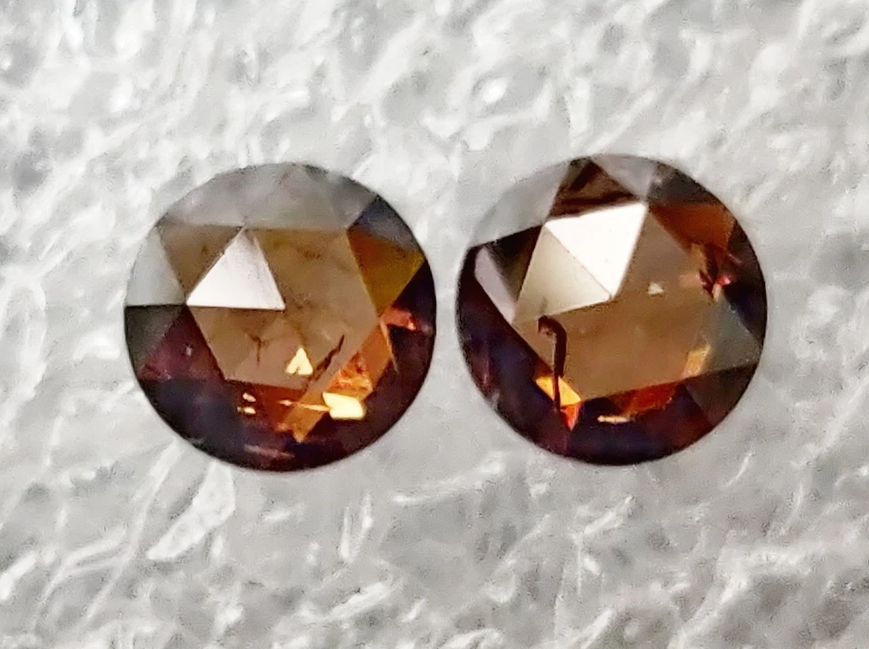 1.90CT Lab Grown Diamond Brown diamond Round Rose cut diamond Round Pair diamond - Image 3 of 4