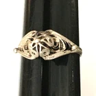 Vintage Ring tested 925 STERLING SILVER Size 7.5 Filigree Band Jewelry lot y