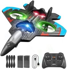 4DRC V32 RC Plane, Foam Remote Control Airplane with Light, 2 Batteries, 360° Fl