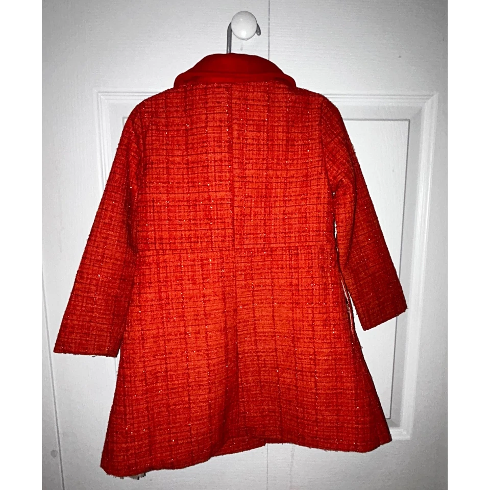 Disney Store DE COLECCIÓN Abrigo Niña Minnie Mouse Cuadros Naranja Talla 4 MUY RARO Foto 2 de 4