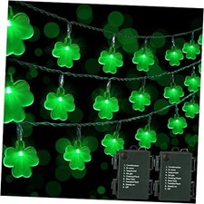 2 Sets Shamrock String Lights, Total 32.8ft 100 LED Green St Patricks Day