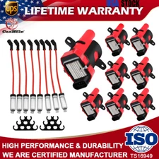 UF262 D585 Ignition Coil & Spark Plug Wire for Chevy Silverado GMC 4.8/5.3L/6.0L