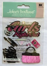 RARE Jolee's Girl's Night Out Scrapbooking Stickers Makeup Purse Shoes Drinks