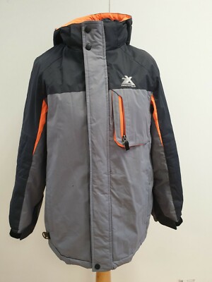 R443 ZEROXPOSUR WATTIERTE DAMENJACKE GRAU SCHWARZ FREIZEIT MIT KAPUZE UK L EU 42 44