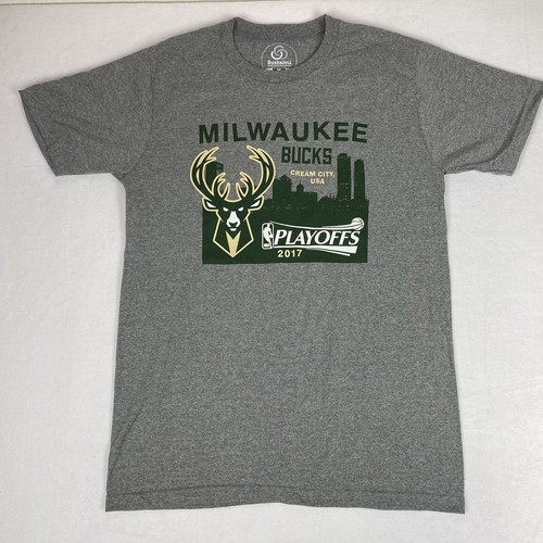 MILWAUKEE BUCKS GRAY MEDIUM T Shirt NEW WITHOUT TAG USA MADE