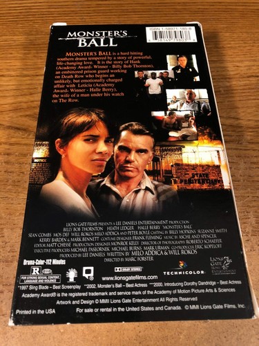 Monster's Ball VHS VCR Video Movie Used Halle Berry Billy Bob Thornton Drama - Picture 2 of 6