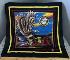 SCREAMING EAGLE SCARF (22x22") Legendary Biker (Roses USA Flag)