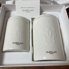 Guerlain Ceramic Jar Storage Case Small Large 2 Set Cosmetic Original Box Japan