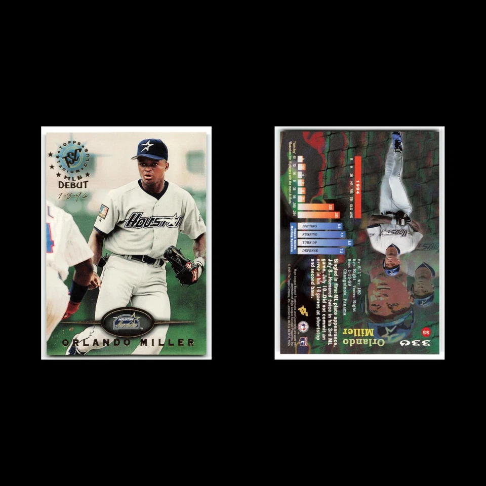 Orlando Miller #330 1995 Topps Stadium Club Houston Astros Baseball Card MLB NM - Image 3 of 3