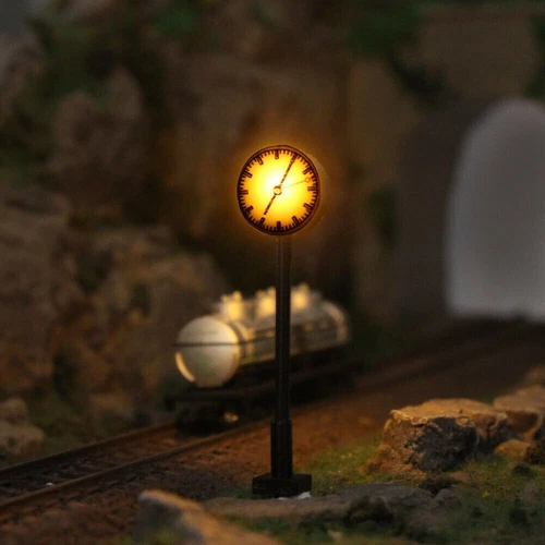 3 Stck. Modelleisenbahn HO Maßstab 1:87 Lichtplattform Uhr Lampe Bahnhof Layout - Bild 6 von 17