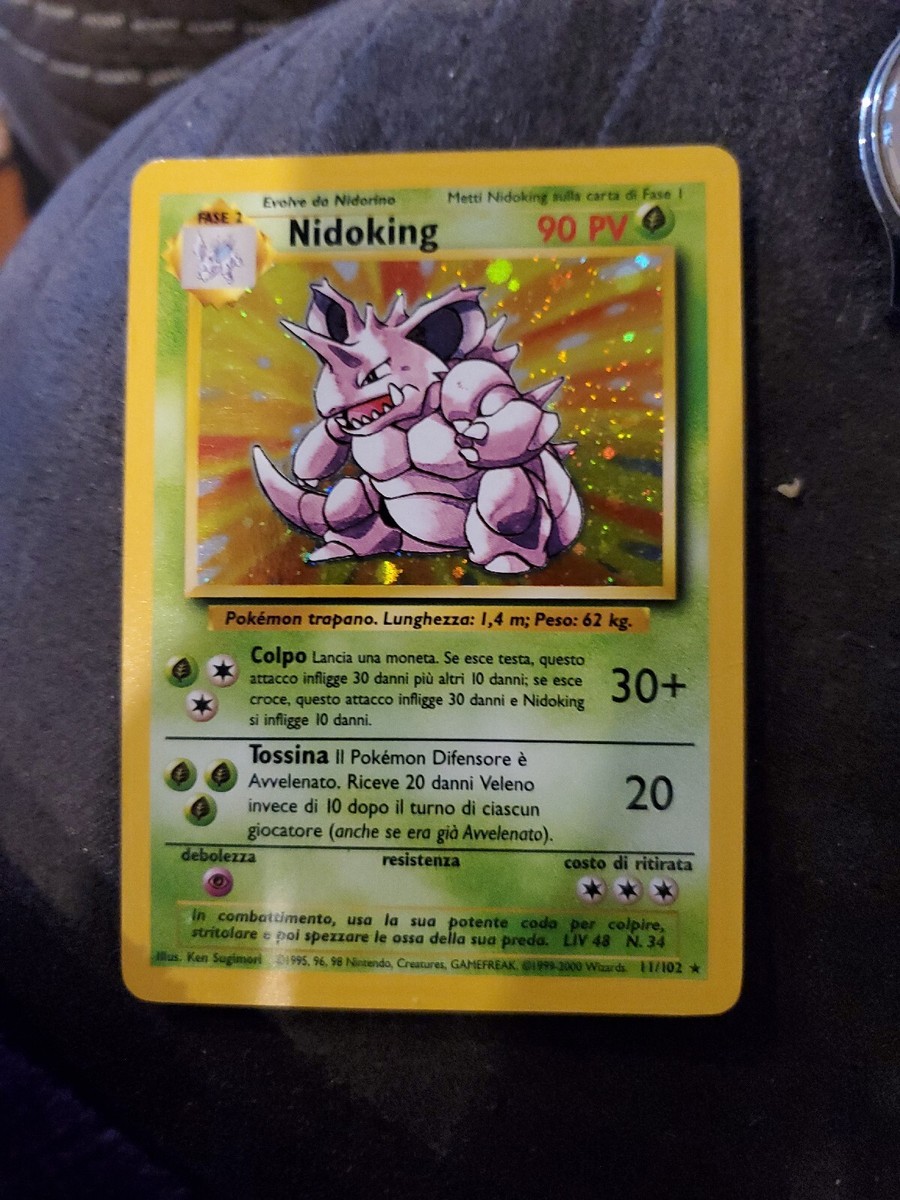 1999 POKEMON SPANISH BASE 1st ED NIDOKING 11/102 HOLO CARD