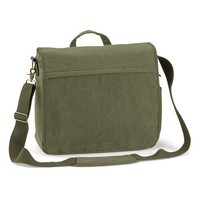 Green Quadra QD665 Canvas Laptop Messenger Bag Work College School Uni Shoulder