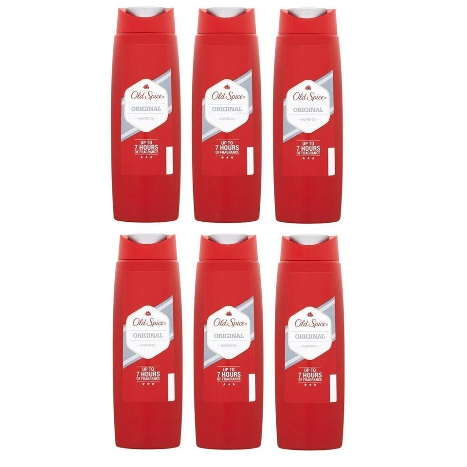 6x Old Spice Original Shower Gel for Men, Body Wash 400 ml XL Extra Large Mens