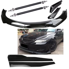 Front Bumper Lip Splitter Spoiler Body Kit Side Skirt For Mazda 2 3 5 6 CX-3 CX5