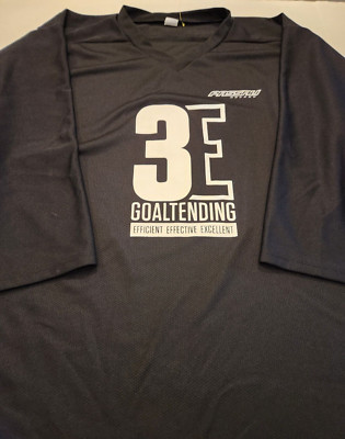 Passau Hockey 3E Goaltending Efficient Effective Excellent Jersey Black  XL