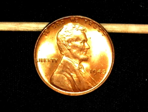 1945 1C LINCOLN WHEAT CENT BRILLIANT UNCIRCULATED FROM ORIGINAL ROLL  001402