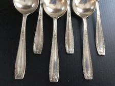 Vintage The National Silver Co.  Xtra Plate- Silverplated - Soup Spoons Lot of 6